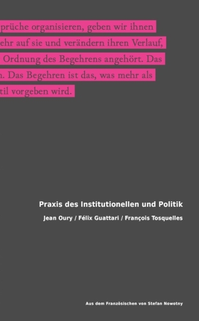 Cover Praxis des Institutionellen und Politik