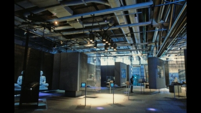 Laby15 et cimaises suspendues. Bild CNAC-MNAM / Bibliothèque Kandinsky, Centre Pompidou